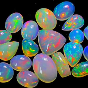 Opale éthiopienne naturelle, pierre précieuse cabochon en vrac - Forme mixte, lot d'opales lisses - Opale multi-feu de Welo, pierre en vrac disponible en gros - Product Image 1