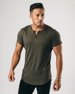 Cubierta de bomba de alta calidad personalizada con cuello en V manga corta lavado ácido ecológico para hombres camisa de gimnasio de poliéster 100% de gran tamaño - Product Image 5