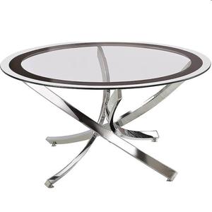 Décoration de sol de cantine de bureau fabriquée à la main Tables basses Table centrale ronde cadre en métal avec dessus de finition en marbre vert - Product Image 5