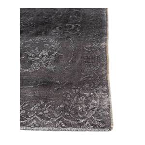 Tapis Azalea en laine et soie noué à la main, motif floral et abstrait, Pae-6136, rectangulaire, pour chambre et couloir, modèle de tapis de chambre, gris et noir - Product Image 4