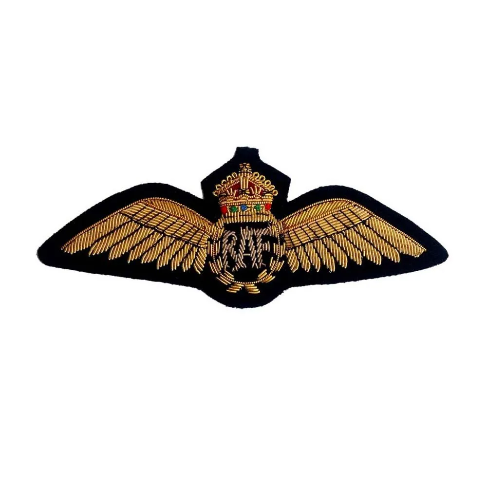 2024 OEM Airline Pilot Trainee Captain Wing emas Bullion Patch lencana di Putih atau emas kawat grosir Pilot Bullion sayap lencana