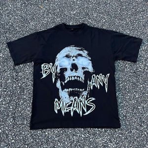 เสื้อยืดรัดรูปบ็อกซี่สำหรับผู้ชายเสื้อผ้าแนวสตรีทแวร์โอเวอร์ไซส์ผ้าคอตตอน300gsm ครอปไซส์วินเทจ - Product Image 5