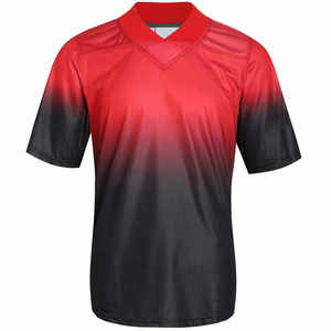 Maillot de football américain personnalisé en gros avec logo, 100 % polyester, manches courtes, respirant, séchage rapide, antibactérien, haute qualité pour équipe - Product Image 1