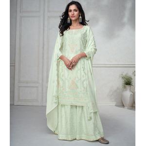 La mode pakistanaise la mieux notée Chinnon Silk Salwar Kameez pour les vêtements élégants pour femmes aux prix de gros de l'Inde - Product Image 1