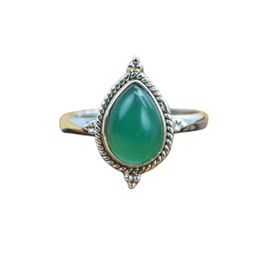 แหวนเงินทำด้วยมือสไตล์ Boho เครื่องประดับแหวนเงิน925พลอยโอนิกซ์สีเขียวเงินสเตอร์ลิงเครื่องประดับยอดนิยมสำหรับผู้หญิงของขวัญสำหรับผู้หญิงสำหรับเธอ - Product Image 1