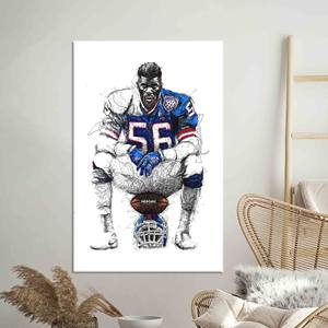 Arte en lienzo de fútbol americano de Lawrence Taylor: póster deportivo motivacional impreso, lienzo envuelto - Product Image 1