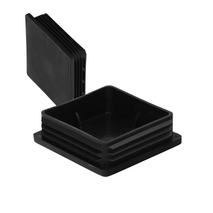 Tappo interno quadrato in plastica 80x80 mm. Nero. Confezione da 25 unità. - Product Image 1