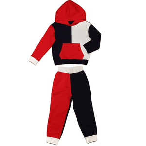 Ensemble de survêtement à capuche coloré pour enfants, garçons et filles, tenue deux pièces, sweat-shirt à capuche tendance, pantalon de jogging, ensemble décontracté assorti - Product Image 2