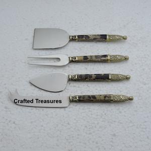 High Standard Resin Cheese Sets & Top Quality Stainless Steel Cheese <b>Knife</b> Set Aqua Swirl Pattern For Home Decor Wedding Gifts - Product Image 4