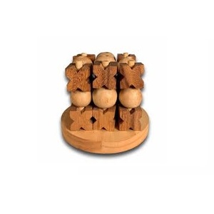 Juego de mesa de madera hecho a mano Tic Tac Toe con elegante Zero Cross para juegos infantiles en todas las estaciones-Verano invierno primavera - Product Image 4