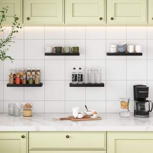 16 "scaffali galleggianti per parete, Set di <span class=keywords><strong>2</strong></span> bagno a parete mensola in legno con staffe nascoste per soggiorno, camera da letto, cucina - Product Image 4