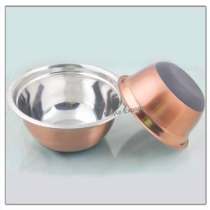 High Quality Eco-Friendly Stainless Steel <b>Bowl</b> with <b>Silicone</b> Base for Commercial and Home Use for Mixing Serving Storage - Product Image 1