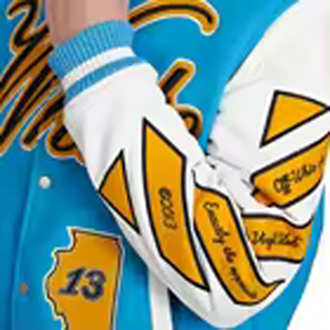 New Journey OEM Custom Men's Varsity <b>Jacket</b> Stand Collar Plus Size Baseball Winter Breathable Windproof Embroidery <b>Patches</b> - Product Image 3