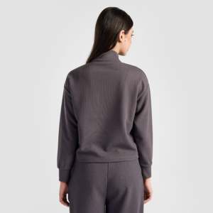 Prime Women's Half Zip <b>Upper</b> Regular Fit Sweater Charcoal Color - Product Image 3