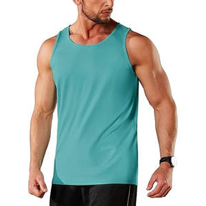 Camiseta sin mangas de algodón para hombre, camiseta sin mangas de gimnasio de verano para entrenamiento en blanco sólido - Product Image 5