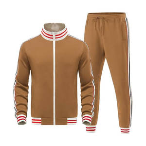 Ensemble de survêtement en molleton pour homme, deux pièces, tenue de sport décontractée pour le jogging, la marche, la salle de sport et le quotidien, couleur café - Product Image 1