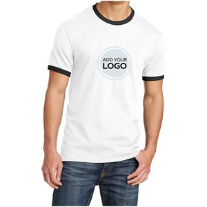 Camiseta de hombre Ringer de cuello redondo de ajuste regular de algodón 100% para hombre - Product Image 1