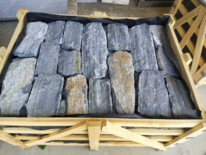 Azulejo <span class=keywords><strong>de</strong></span> pared suelto gris azul irregular <span class=keywords><strong>de</strong></span> <span class=keywords><strong>piedra</strong></span> <span class=keywords><strong>de</strong></span> pila <span class=keywords><strong>seca</strong></span> <span class=keywords><strong>de</strong></span> cara dividida Natural <span class=keywords><strong>de</strong></span> estilo moderno con acentos <span class=keywords><strong>de</strong></span> óxido para paredes exteriores - Product Image 4