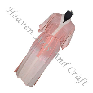 KL008 Hermoso Vintage Sari Kimono Bata Larga Vintage Verano Estampado Floral Bohemio Oversize Manga Larga Vacaciones Vintage - Product Image 5
