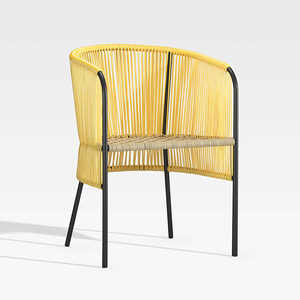 Modern Design Dining <b>Chair</b> with Aluminum Frame and Woven Synthetic Rattan Seat & Backrest for Indoor & <b>Outdoor</b> Use - Product Image 6