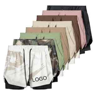 Short de sport 2 en 1 5 pouces pour hommes, fitness, course à pied, entraînement, respirant, sans couture, scrunch, séchage rapide 2 en 1, salle de sport - Product Image 2