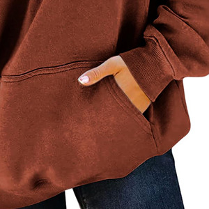Sudaderas con capucha bordadas personalizadas con figuras de hombros caídos para mujer Unisex 100% algodón Streetwear sudaderas con capucha de punto para mujer - Product Image 2