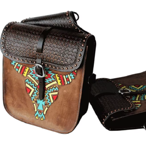 Sacs de selle d'équitation personnalisables en cuir véritable de haute qualité, faits à la main, style western, pour l'équitation - Product Image 1