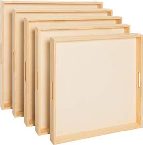 Plateaux de service de mariage traditionnels en bois avec poignées découpées, forme et taille personnalisées non finies pour la décoration de la maison et la gravure - Product Image 1