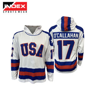 Jersey de hockey sobre hielo sublimado de diseño personalizado, nombre del equipo hecho a medida/OEM para deportes y entrenamiento, sudaderas con capucha de hockey sobre hielo impresas - Product Image 4