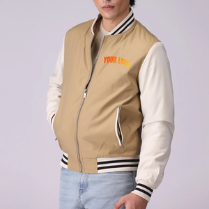 แจ็กเก็ตขนสัตว์กันลมพร้อมแขนเสื้อหนังสำหรับผู้ชายและผู้หญิงเสื้อแจ็กเก็ตกันลมออกแบบได้ตามต้องการ - Product Image 3