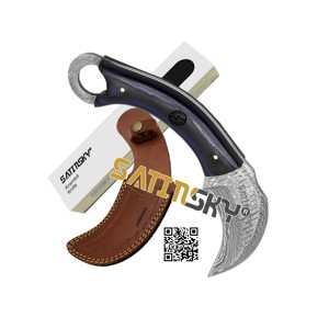 CUSTOM HECHO A MANO Manual Damasco Skinner Cuchillo Mango de madera Rosa 7 "Funda de cuero Regalo de caza Alto carbono 1095 + 15N20 CE - Product Image 2