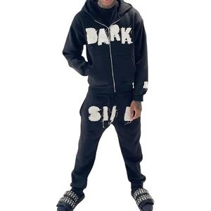 Conjunto Deportivo Unisex de Moda, Diseño Personalizado, Precio Bajo, Transpirable, 100% Algodón, Apliques Bordados, Sudadera con Capucha y Pantalones Deportivos - Product Image 2