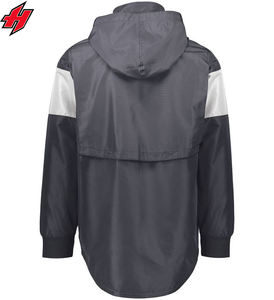 Chaqueta impermeable ligera de talla grande para hombre, cortavientos de Color sólido con cierre de cremallera para la temporada de invierno, venta al por mayor - Product Image 4