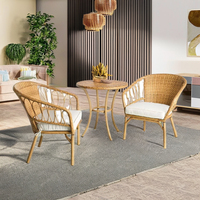 Dayanıklı çevre dostu Rattan bambu mobilya Set ev apartman otel Villa için İskandinav tasarım-oturma odası için açık