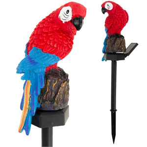 Solar-powered <b>parrot</b> <b>lamp</b>, garden light with LED twilight sensor. - Product Image 1