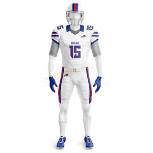 Camiseta de fútbol americano uniformes personalizados transpirable corto al por mayor sublimación impresión poliéster pantalones camisa conjunto para todos los equipos - Product Image 5