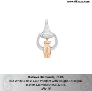 จี้เพชรคุณภาพเยี่ยมและชุดจี้สีขาวและสีโรสโกลด์สำหรับของขวัญวันเกิด - Product Image 2