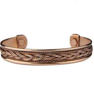 Bracelet de poignet ajustable en cuivre pur avec croix chrétienne, idéal pour le golf, unisexe, parmi les plus vendus - Product Image 1