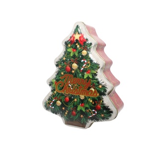 Personalized Christmas Holiday Gift Containers Tree Shaped <b>Tin</b> Cans for <b>Chocolate</b> Metal Packaging - Product Image 5