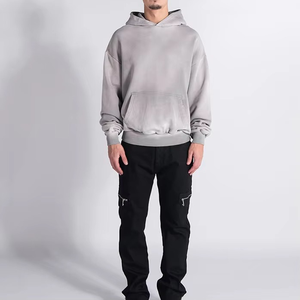 Custom Hoodies Men's Cotton Heavyweight Custom Printing Oversized Streetwear <b>Hoodie</b> Vintage Washed Hoodies <b>for</b> Men - Product Image 3