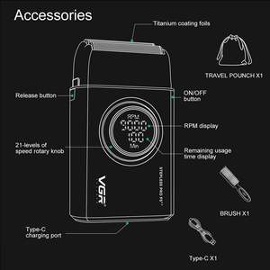 Rasoir électrique pour hommes à double grille avec écran LED, moteur haute vitesse, fournitures de barbier, tondeuse à double lame pour crâne chauve - Product Image 2