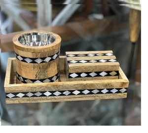 Plateau à thé fait main soucoupes de service en bambou pour cérémonie du thé plateau à thé à la maison boîtes en bois et en bambou - Product Image 1