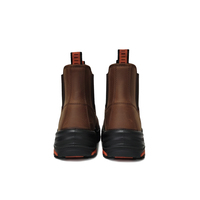 Bottes de travail robustes S3 Chelsea, embout en acier, anti-perforation, amortissantes, en cuir véritable, chaussures de sécurité pour hommes