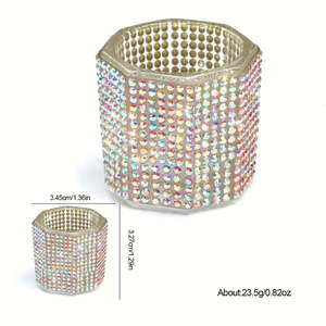 แก้วทำความสะอาดแปรงทาเล็บทรงแปดเหลี่ยมแบบพรีเมียม ประดับเพชร - Product Image 6