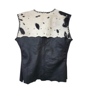 High Street Fashion Cintura elástica Chaleco de cuero de vaca Diseño personalizado de alta calidad Chaleco de cuero de vaca para mujer - Product Image 2