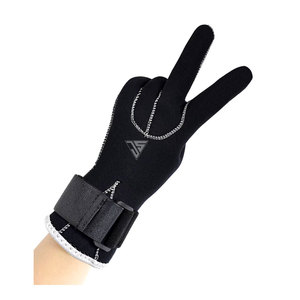 Gant de neige de SKI d'hiver pour l'extérieur pour hommes écran tactile fabriqué à partir de tissu extensible en polyester/caoutchouc antidérapant imprimé/passepoil à rayures blanches - Product Image 3