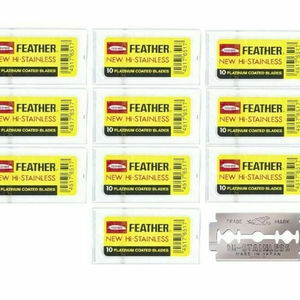 100 Cuchillas de Seguridad de Doble Filo Feather Originales Hechas en Japón - Product Image 1