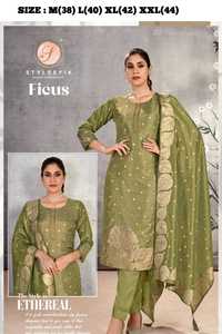 ผ้าชิมเมอร์ที่ดีที่สุดพร้อมการปักกางเกง kurti และ dupatta ผู้หญิงแฟชั่นผู้ผลิตและผู้ส่งออกในอัตราที่ต่ำที่สุด - Product Image 3