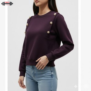 Sudadera de Forro Polar con Cuello en V para Mujer, Sudadera con Capucha Personalizada de Estilo Urbano, Sudadera de Algodón de Invierno de Alta Calidad de Marca OEM - Product Image 1