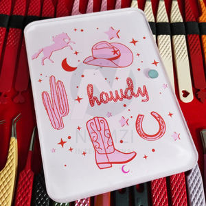 Última Novedad: Placa de Acrílico Estilo Vaquero Occidental Ecológica para Herramientas de Belleza, Bajo MOQ, Logotipo Personalizado, Reutilizable para Extensiones de Pestañas - Product Image 6